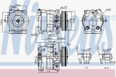 Nissens 890187 компрессор, кондиционер на FIAT PUNTO (188)