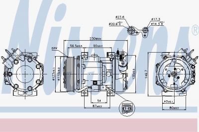 NISSENS Компрессор кондиционера CITROEN C5 00- (6453NK, 89076)