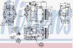NISSENS Компрессор кондиционера 5-SERIES E60 03- (64526917859, 89116)