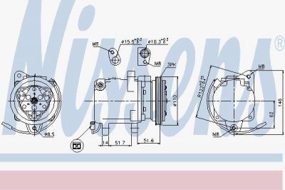 Nissens 89163 компрессор, кондиционер на SMART FORTWO купе (451)