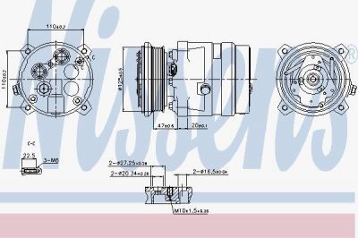 Nissens 89259 компрессор, кондиционер на FIAT BRAVA (182)