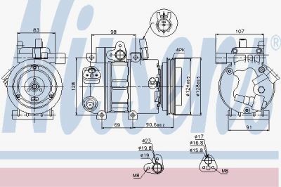 NISSENS Компрессор кондиционера HYUNDAI i30 07- (977012H100, 89273)