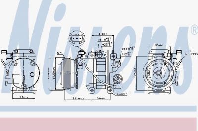 Nissens 89305 компрессор, кондиционер на KIA SPORTAGE (SL)