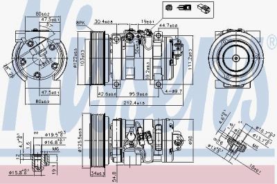 Nissens 89609 компрессор, кондиционер на MAZDA 6 универсал (GH)