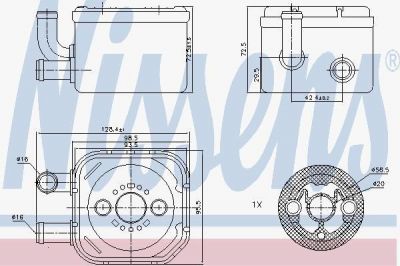 Nissens 90654 масляный радиатор, двигательное масло на VW PASSAT Variant (3B6)