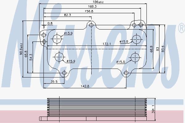 Nissens 90684 Радиатор масляный VW TOUAREG/T5 2.5TD 02-