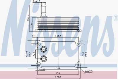 Nissens 90698 Радиатор масляный FORD TRANSIT 2.4D 00-