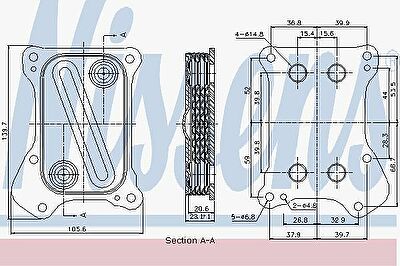 Nissens 90700 масляный радиатор, двигательное масло на FIAT DOBLO Cargo (223)