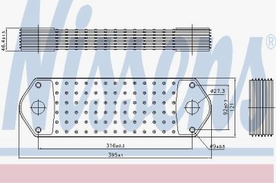 Nissens 90715 масляный радиатор, двигательное масло на SCANIA P,G,R,T - series