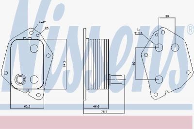 Nissens 90721 масляный радиатор, двигательное масло на HYUNDAI ix20 (JC)