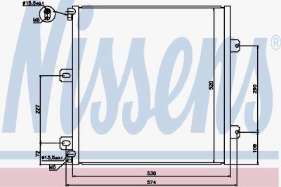 Nissens 940076 конденсатор, кондиционер на RENAULT TRUCKS Midlum