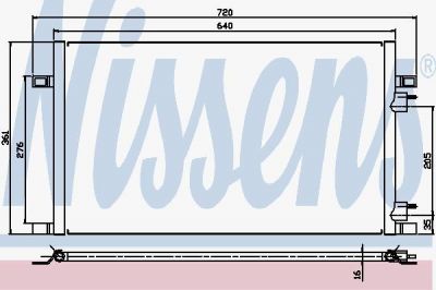 NISSENS Конденсер RENAULT LAGUNA 1.6-3.0/1.9-2.2 D/DCi/TDi 93-02 (7701045346, 94386)