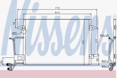 NISSENS Радиатор кондиционера AUDI A6 1.8/2.4/2.8L,1.9TDI 97-05 /618x421x16mm (94593)