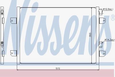 NISSENS Радиатор кондиционера RENAULT Sandero/Logan/Megane I/Scenic I 1,6L 16V 00-> (8200182361, 94673)