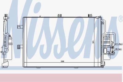 NISSENS Радиатор кондиционера OPEL CORSA C (F08, F68) 1,0-1,8L 08/03-> (1850092, 94721)