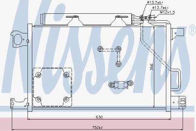 NISSENS Радиатор кондиционера MB W203 2,7CDI/3,0CDI 00-> (203 500 16 54, 94857)