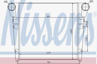 NISSENS Интеркулер, 693x697x50 RVI MAGNUM E-TECH 00- (97052)