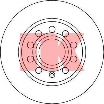 NK 204789 Диск тормозной AUDI A3 03-/SKODA OCTAVIA/YETI/VW CADDY/GOLF 03- задний (1K0615601AB)