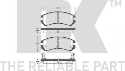 NK 222217 комплект тормозных колодок, дисковый тормоз на SUZUKI SWIFT II седан (AH, AJ)