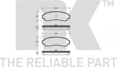 NK 222218 комплект тормозных колодок, дисковый тормоз на NISSAN SUNNY III Liftback (N14)