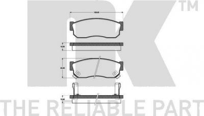 NK 222231 комплект тормозных колодок, дисковый тормоз на NISSAN SUNNY II (N13)