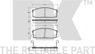 NK 222232 комплект тормозных колодок, дисковый тормоз на NISSAN STANZA (T11)