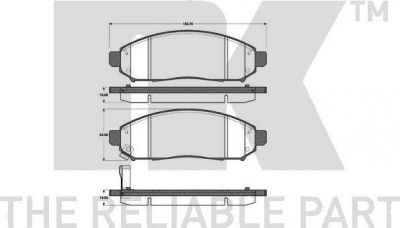 NK 222264 комплект тормозных колодок, дисковый тормоз на RENAULT KOLEOS (HY_)