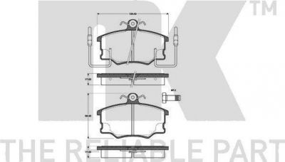 NK 222327 комплект тормозных колодок, дисковый тормоз на ALFA ROMEO 146 (930)