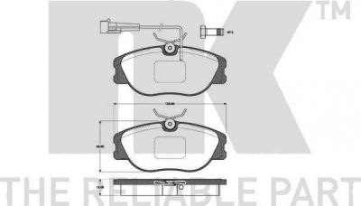 NK 222336 комплект тормозных колодок, дисковый тормоз на FIAT TIPO (160)