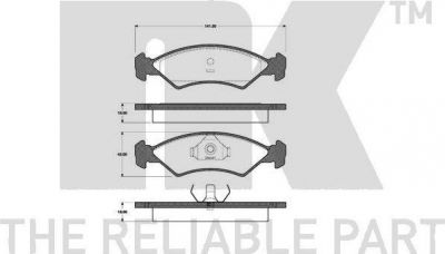 NK 222504 комплект тормозных колодок, дисковый тормоз на FORD FIESTA фургон (FVD)