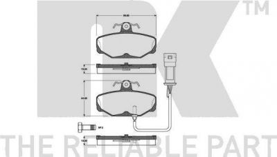 NK 222511 комплект тормозных колодок, дисковый тормоз на FORD SCORPIO I (GAE, GGE)