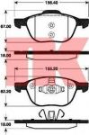 NK 222561 Колодки тормозные передние комплект Ford Focus II , III / Mazda 3/ VOLVO S40 II . (1321517)