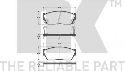 NK 222604 комплект тормозных колодок, дисковый тормоз на HONDA CIVIC III Hatchback (AL, AJ, AG, AH)