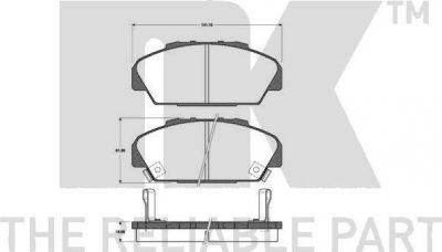 NK 222628 комплект тормозных колодок, дисковый тормоз на HONDA ACCORD IV (CB)