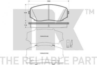 NK 223256 комплект тормозных колодок, дисковый тормоз на MAZDA CX-7 (ER)