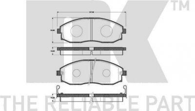 NK 223409 комплект тормозных колодок, дисковый тормоз на HYUNDAI H100 автобус (P)