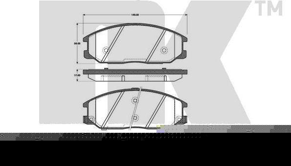 NK 223414 Комплект тормозных колодок, диско