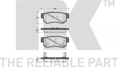 NK 223421 комплект тормозных колодок, дисковый тормоз на HYUNDAI GRANDEUR (HG)