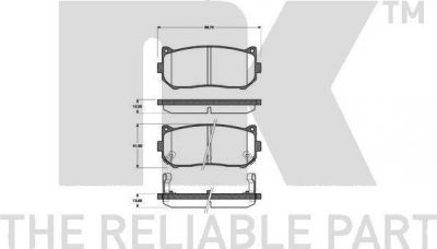 NK 223503 комплект тормозных колодок, дисковый тормоз на KIA SHUMA II (FB)