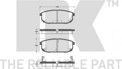 NK 223509 комплект тормозных колодок, дисковый тормоз на KIA SORENTO I (JC)