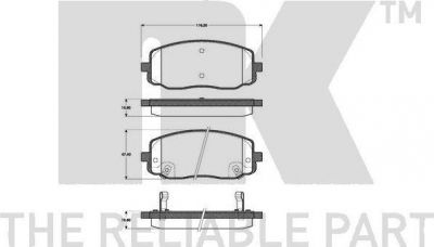 NK 223513 комплект тормозных колодок, дисковый тормоз на HYUNDAI i10 (PA)