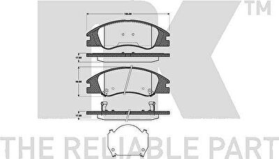NK 223517 комплект тормозных колодок, дисковый тормоз на KIA SPECTRA седан (LD)