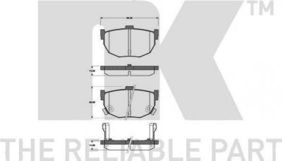 NK 223518 комплект тормозных колодок, дисковый тормоз на KIA SPECTRA седан (LD)