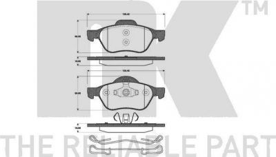 NK 223956 комплект тормозных колодок, дисковый тормоз на RENAULT MEGANE II седан (LM0/1_)