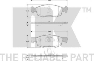 NK 223958 комплект тормозных колодок, дисковый тормоз на RENAULT LOGAN I универсал (KS_)