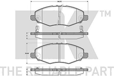 NK 224590 комплект тормозных колодок, дисковый тормоз на TOYOTA HILUX III пикап (KUN_, TGN_, LAN_, GGN_)