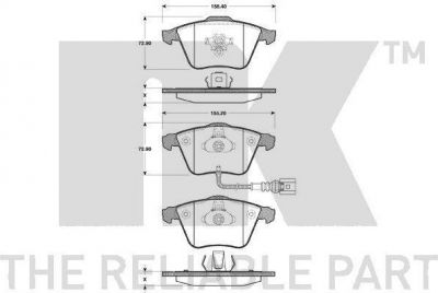 NK 2247110 комплект тормозных колодок, дисковый тормоз на AUDI A3 (8P1)