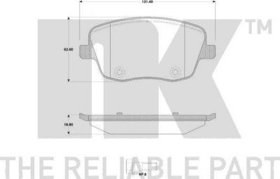 NK 224791 комплект тормозных колодок, дисковый тормоз на VW POLO (9N_)