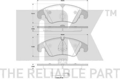 NK 224797 КОЛОДКИ ТОРМОЗНЫЕ ДИСКОВЫЕ ПЕРЕДНИЕ / AUDI Q5, A-4, A-5 08~