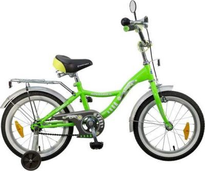 Велосипед детский с боковыми колесами Novatrack FR10 16 quot; (2016), рама сталь 16 quot;, зеленый